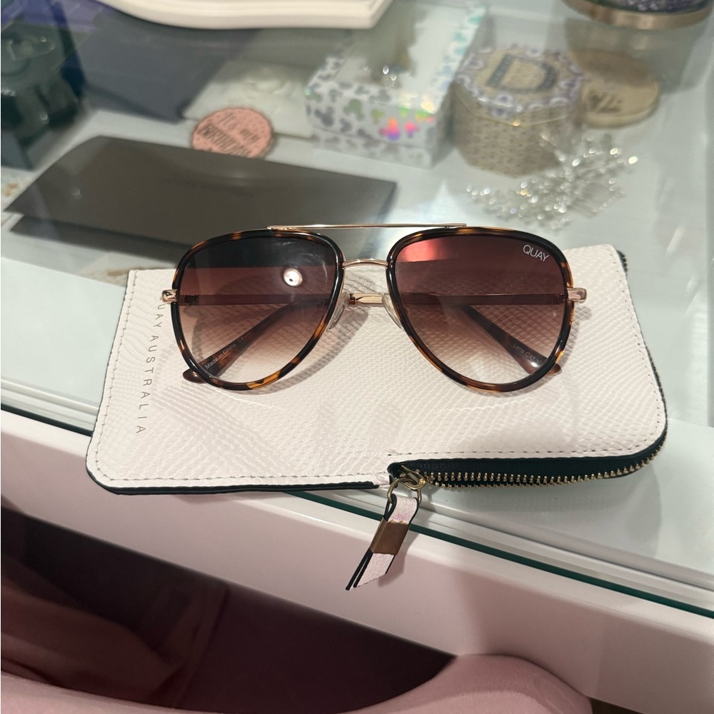 Quay Australia Brown and Gold Sunglasses